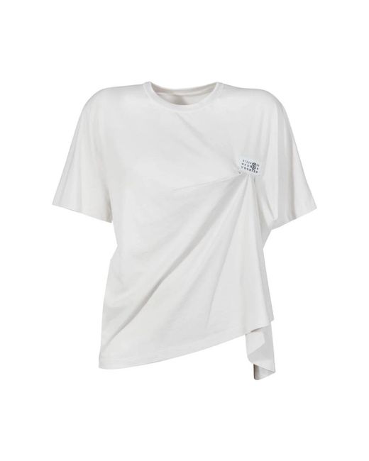MM6 by Maison Margiela White T-Shirts