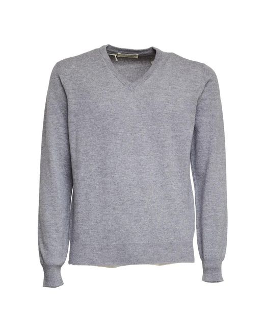 FILIPPO DE LAURENTIIS Gray V-Neck Knitwear for men
