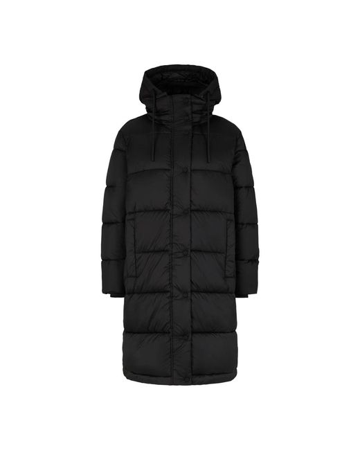 Joop! Zwarte Lange Damesjas Met Afneembare Capuchon in het Black