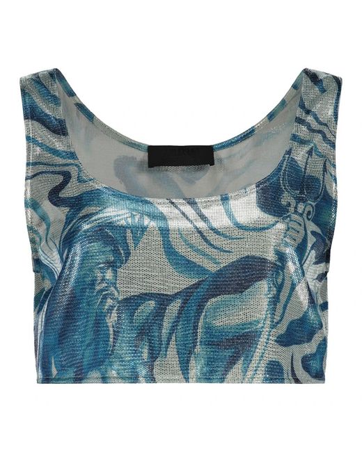 Alberta Ferretti Blue Sleeveless Tops