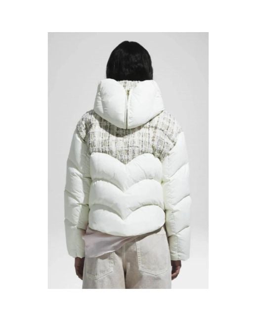 Khrisjoy Jassen ,Wit ,Tweed Witte Tweed Luxe Winterjas in het White