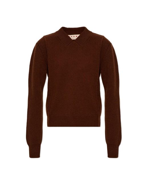 Marni V-Neck Truien in het Brown