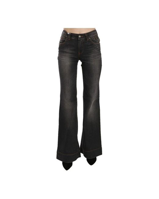 Dolce & Gabbana Black Wunderschöne schwarze gewaschene flared denim hose