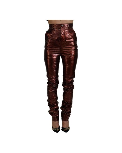 Dolce & Gabbana Red Slim-Fit Trousers