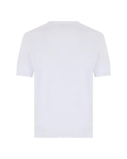 Fedeli Kurzärmeliger Pullover in White für Herren