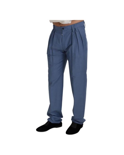 Dolce & Gabbana Elegante regular fit hose in blau in Blue für Herren