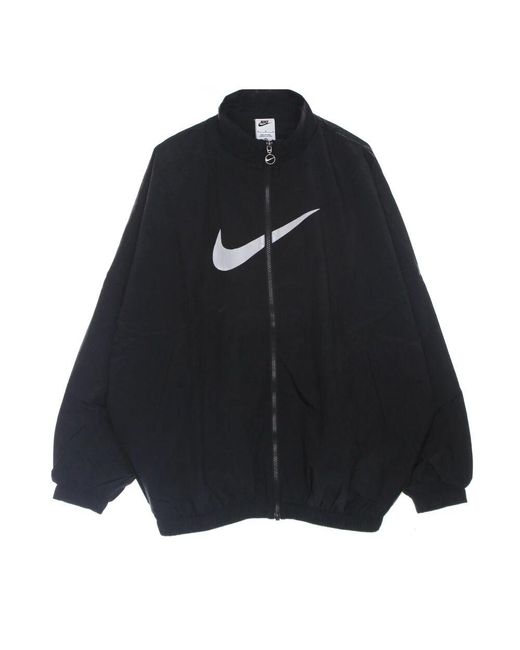 Nike Blue Essential Woven Jacke Schwarz/Weiß