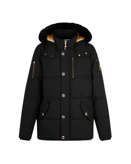 Moose Knuckles Jassen ,Zwart ,Katoen Original Shearling Trim 3Q Jacket in het Black voor heren