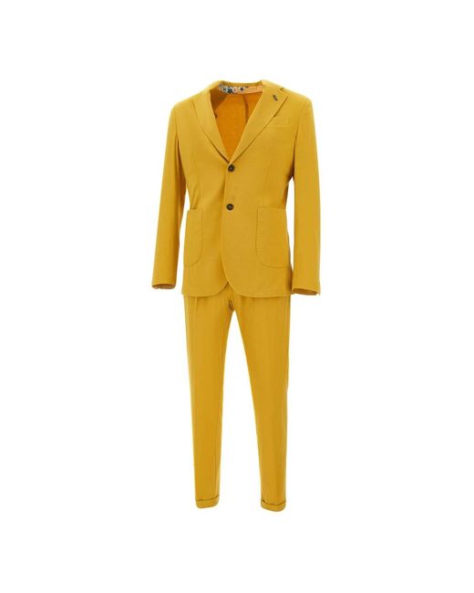 Bob Yellow Single Breasted Suits for men