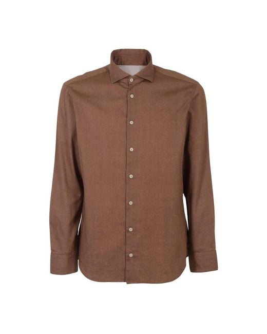 BASTONCINO Brown Casual Shirts for men