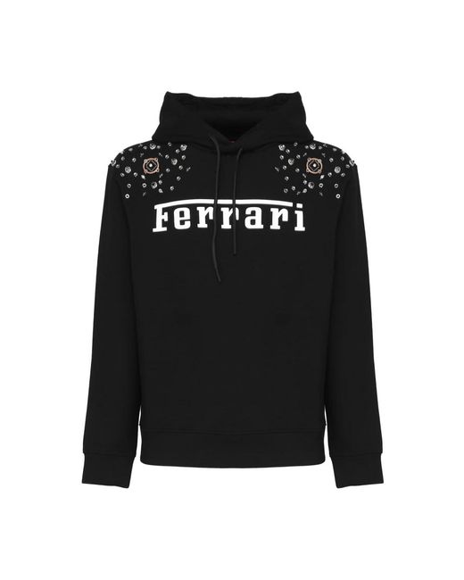 Ferrari Schwarzer hoodie mit kontrastierendem logo in Black für Herren