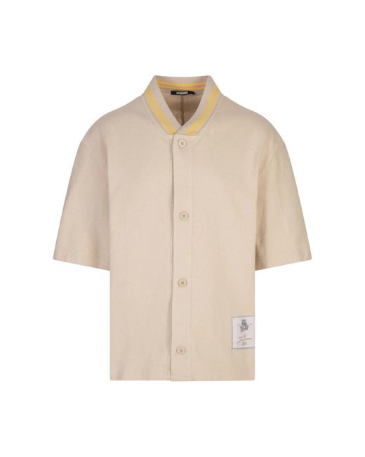 Jacquemus Short Sleeve Shirts in het Natural voor heren