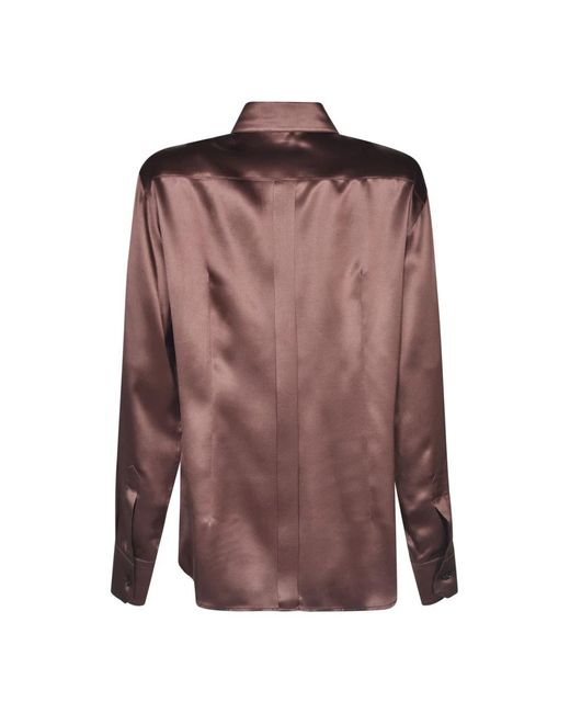 Dolce & Gabbana Brown Einfarbiges hemd mit knöpfen