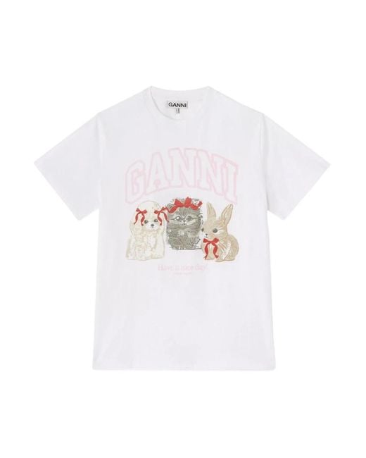 Ganni T-Shirts in het White