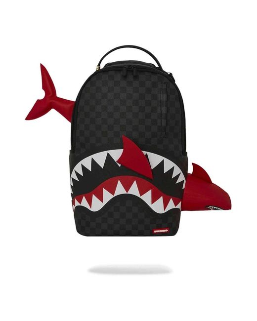 Sprayground Red Shark Smashed Through Dlx Backpack