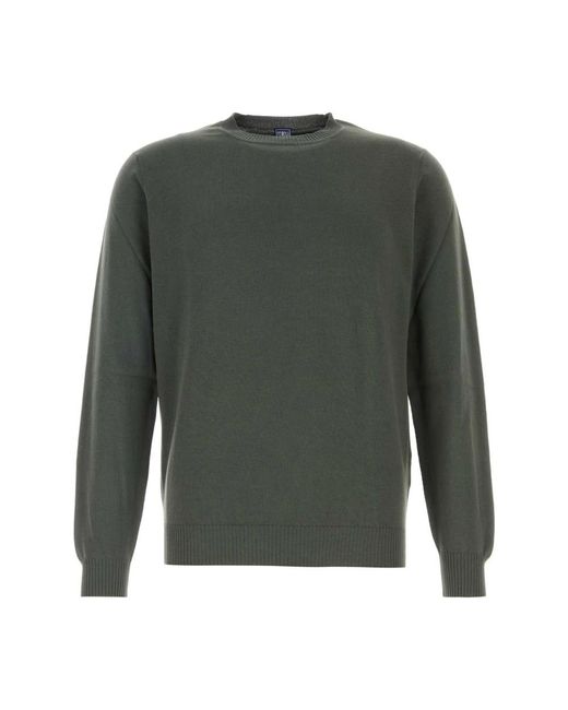 Fedeli Green Round-Neck Knitwear for men