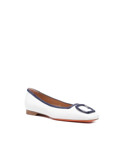 Santoni White Ballerina Shoes