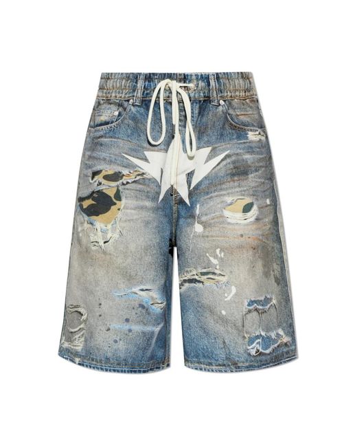 Denim Shorts A Bathing Ape de hombre de color Blue