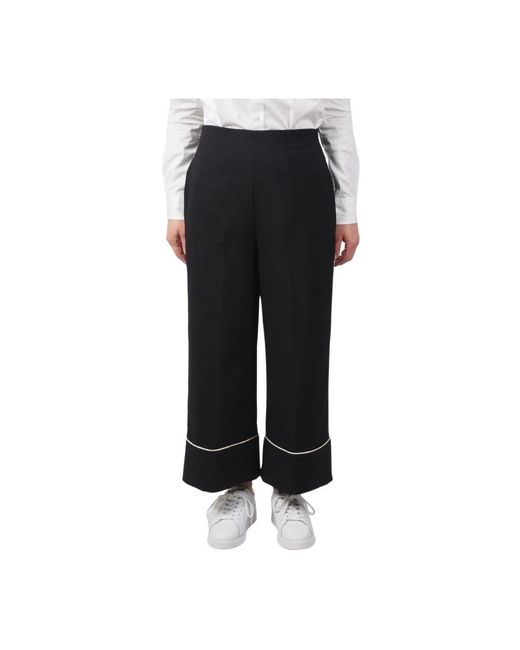 ALESSIA SANTI Black Weite Bein Schwarze Sommerhose