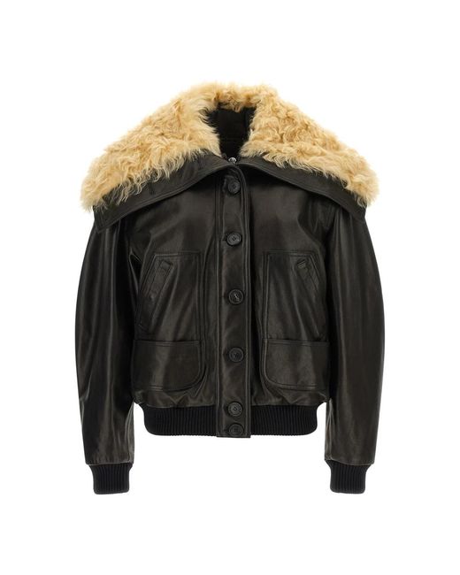 The Attico Black Leather Jackets