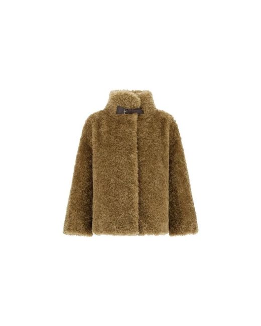 Herno Green Faux Fur & Shearling Jackets