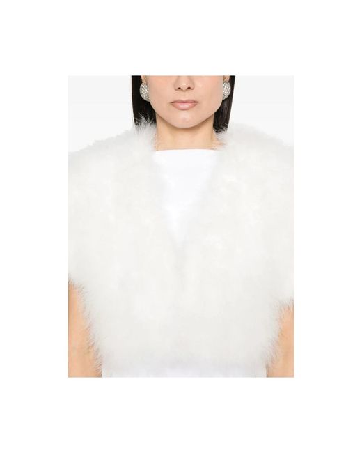 Yves Salomon White Faux Fur & Shearling Jackets