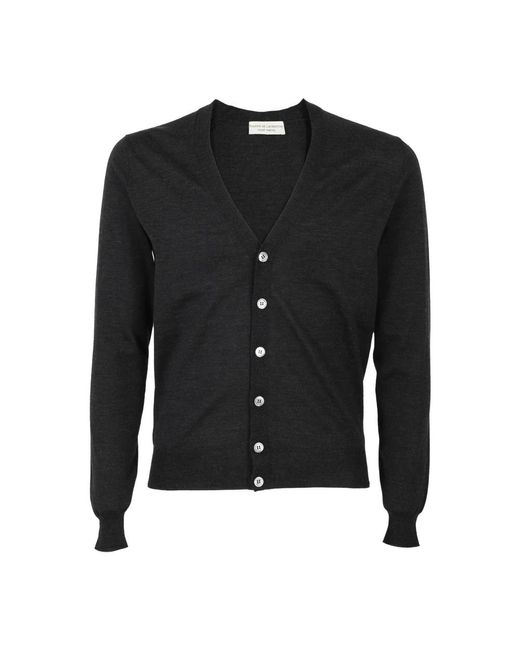 FILIPPO DE LAURENTIIS Royal merino knopf cardigan in Black für Herren