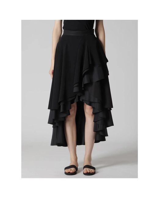 Midi Skirts Yohji Yamamoto de color Black