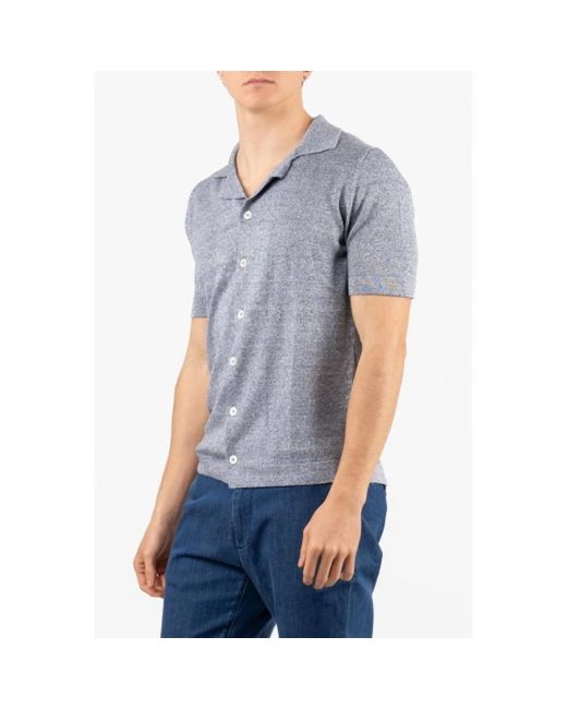 Gran Sasso Blue Short Sleeve Shirts for men