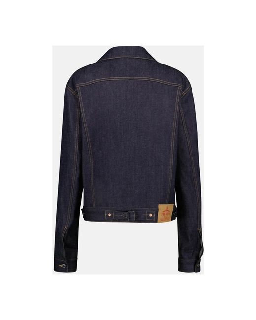 Prada Jassen ,Blauw ,Denim Denim Jack Klassiek Blauw Ruw in het Blue