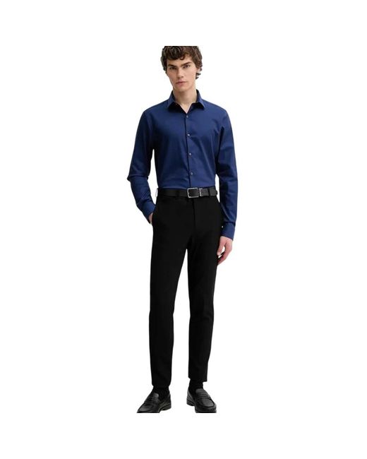 Calvin Klein Slim Cotton Stretch Non-Iron Shirt in het Blue voor heren
