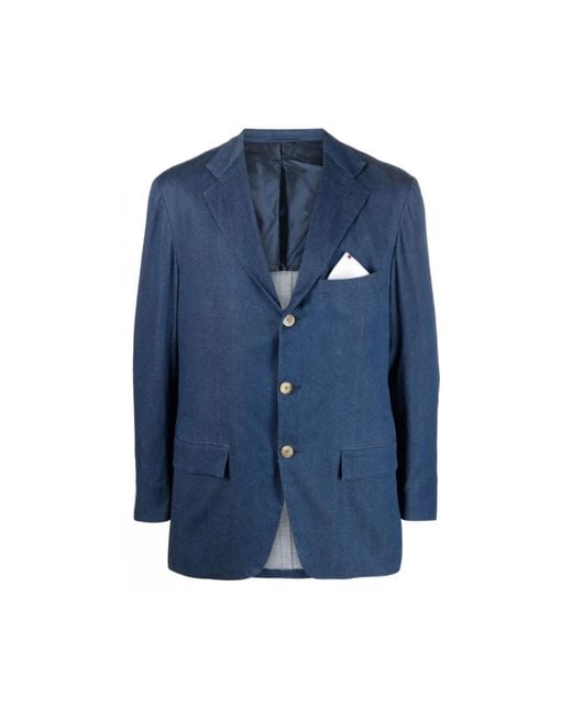 Kiton Blue Blazers for men