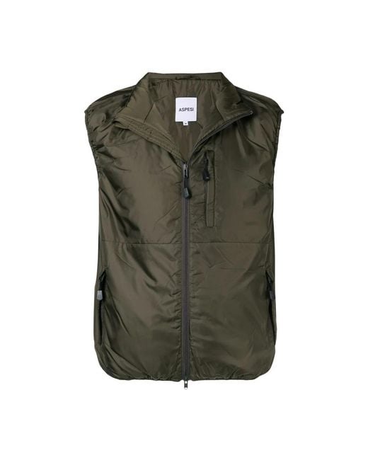 Aspesi Green Waistcoats for men