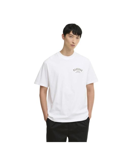Barbour 1966 Graphic Oversized Tee in het White voor heren