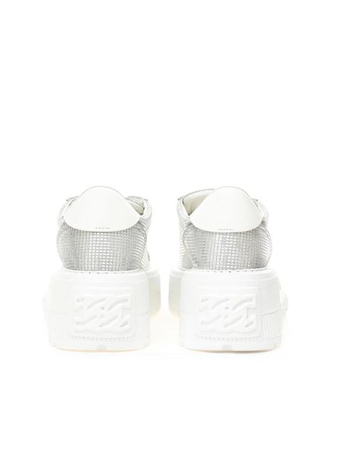 Casadei White Silber nexus stirnband sneaker