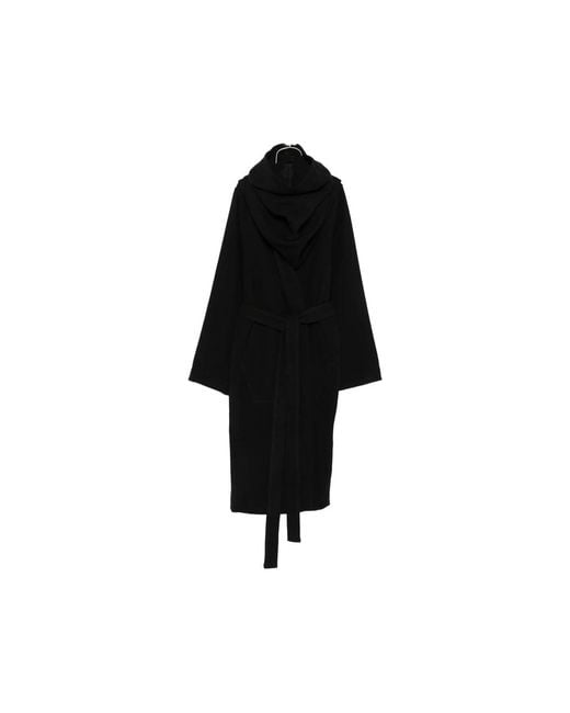 Rick Owens Black Belted Coats