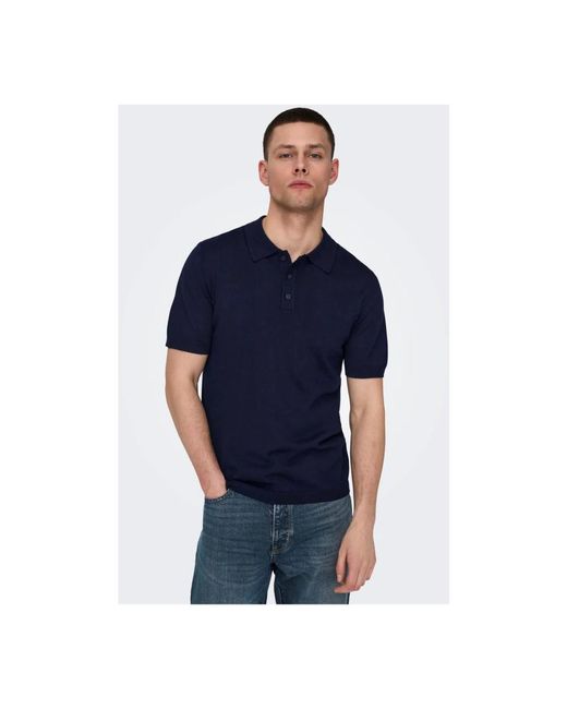 Only & Sons Lässiges polo shirt in Blue für Herren