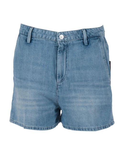7 For All Mankind Blue Denim Shorts