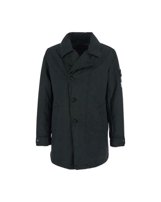 Single-Breasted Coats Stone Island de hombre de color Black