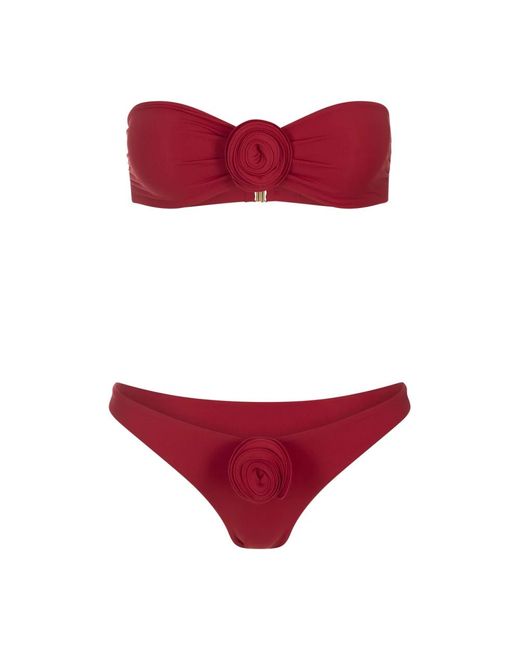 Conjunto de bikini rojo floral LaRevêche de color Red