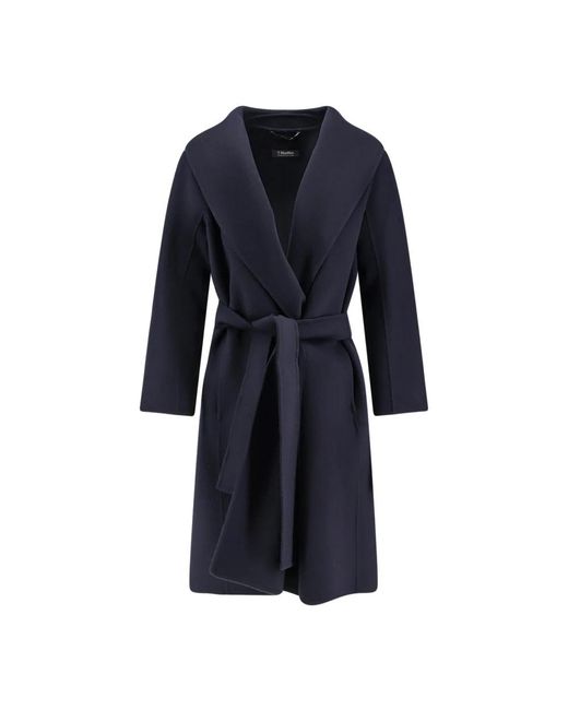 Max Mara Blue Belted Coats