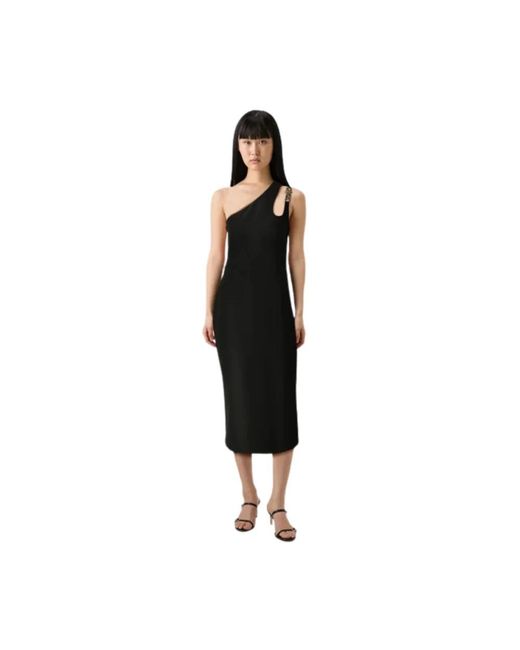 Liu Jo Kleedjes ,Zwart ,Polyester One-Shoulder Tubino Jurk in het Black