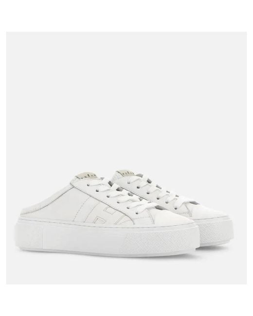 Hogan White Mules