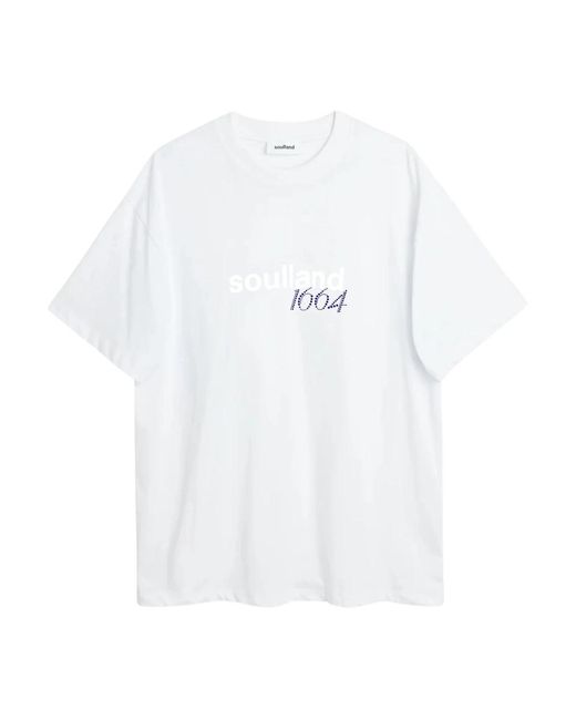 Soulland White Bio-baumwolle ocean t-shirt