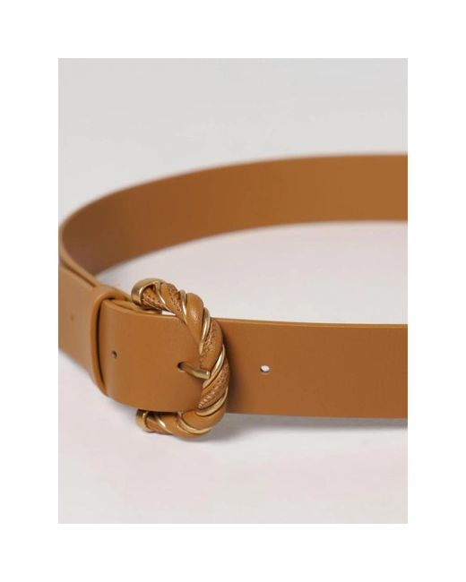 Bottega Veneta Leren Riem Met Gedraaide Gesp in het Brown