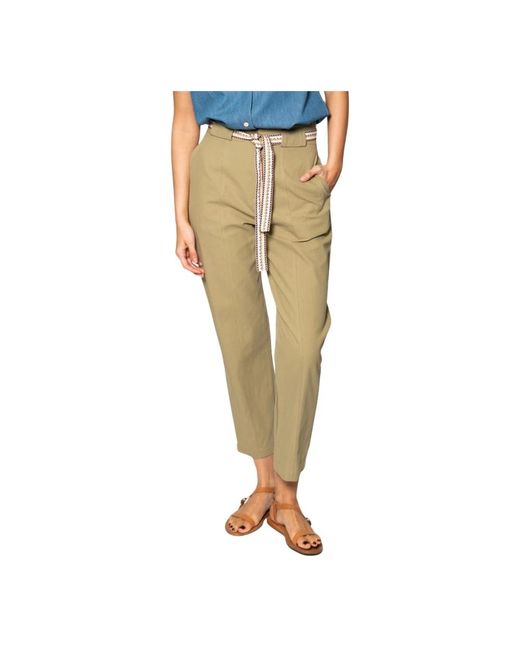 Suncoo Green Cropped Trousers