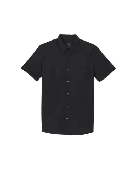 A.P.C. Black Short Sleeve Shirts for men