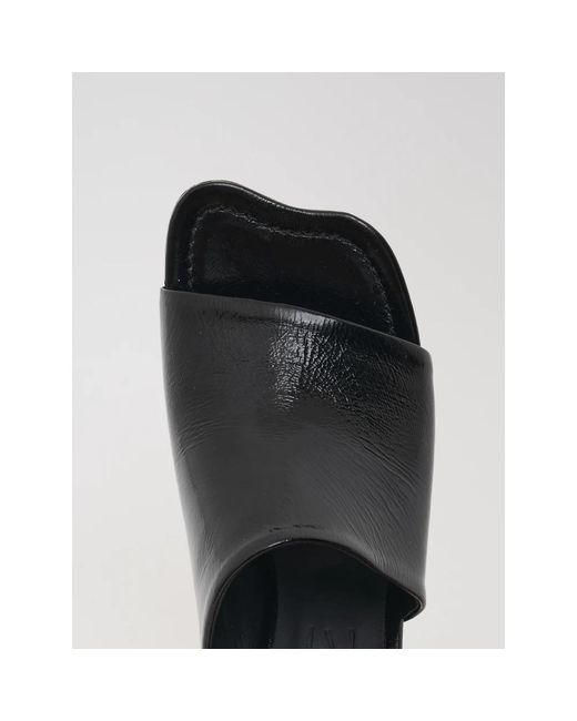 Poeve Black Heeled Mules