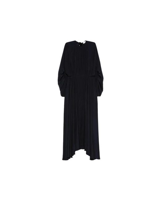 Lanvin Black Asymmetrical Hemline Maxi Dress