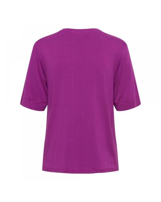 &Co Woman Purple V-ausschnitt jersey top mit kurzen ärmeln,v-ausschnitt jersey top kobaltblau,v-ausschnitt jersey top marineblau &co